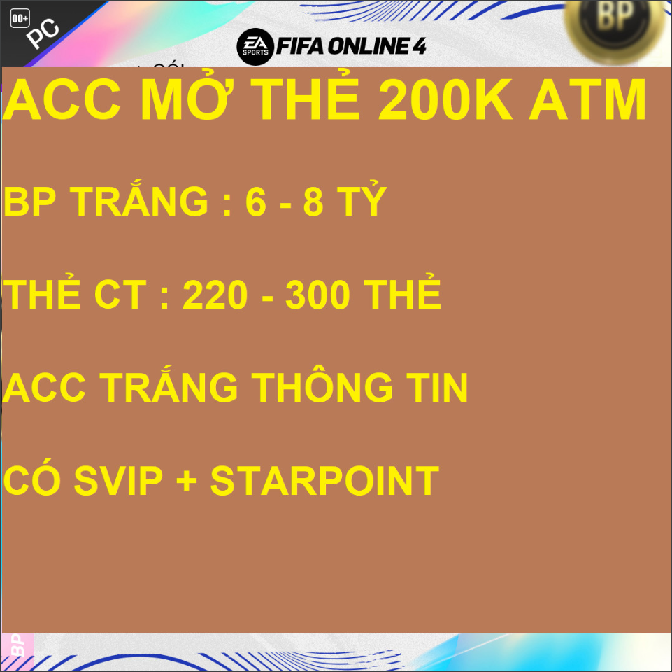 Acc FIFA #Mở thẻ 200k 